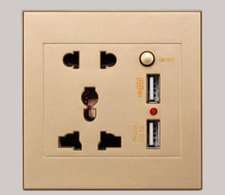 USB small switch socket gold